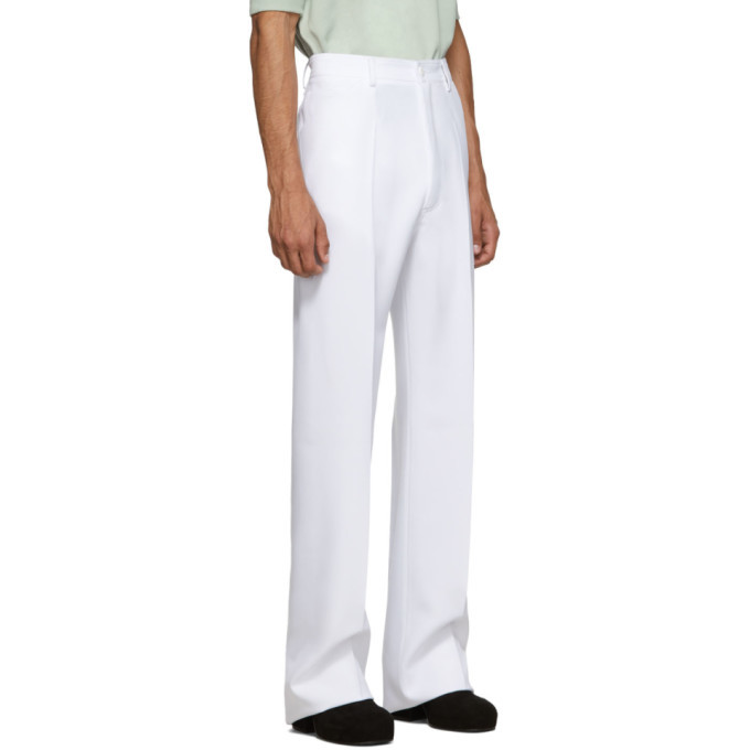 random identities white high rise pants