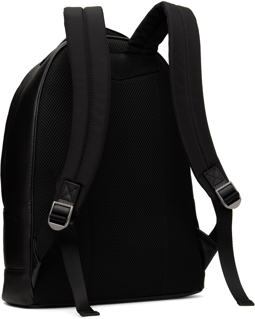 Emporio Armani Black Leather Backpack