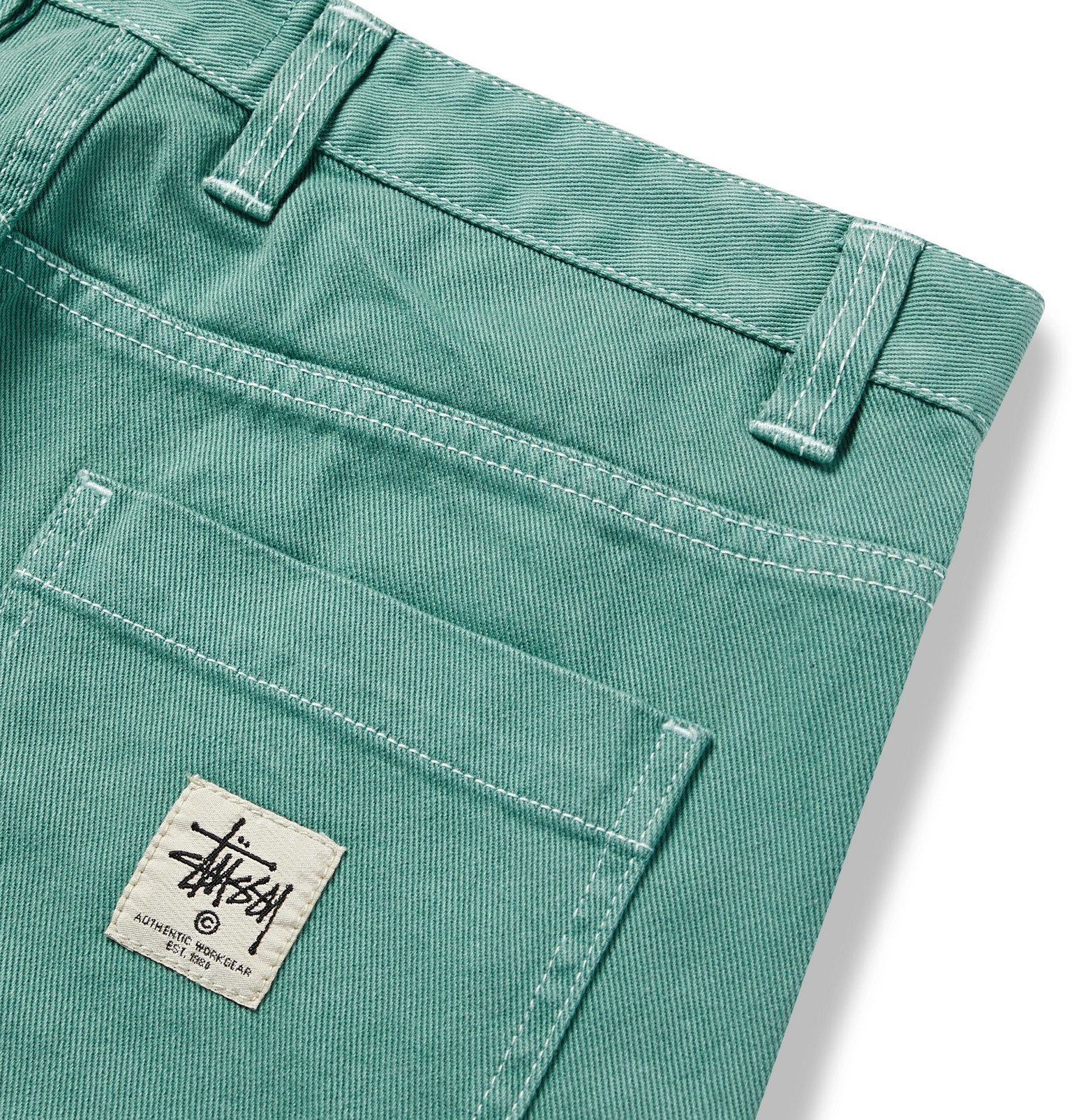Wide-Leg Garment-Dyed Bull Denim Jeans 