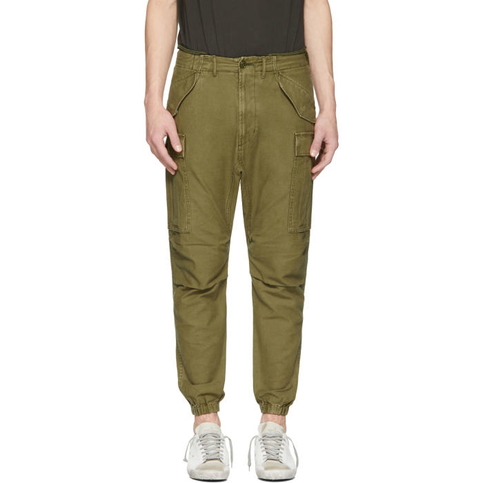 R13 Green Surplus Military Cargo Pants R13