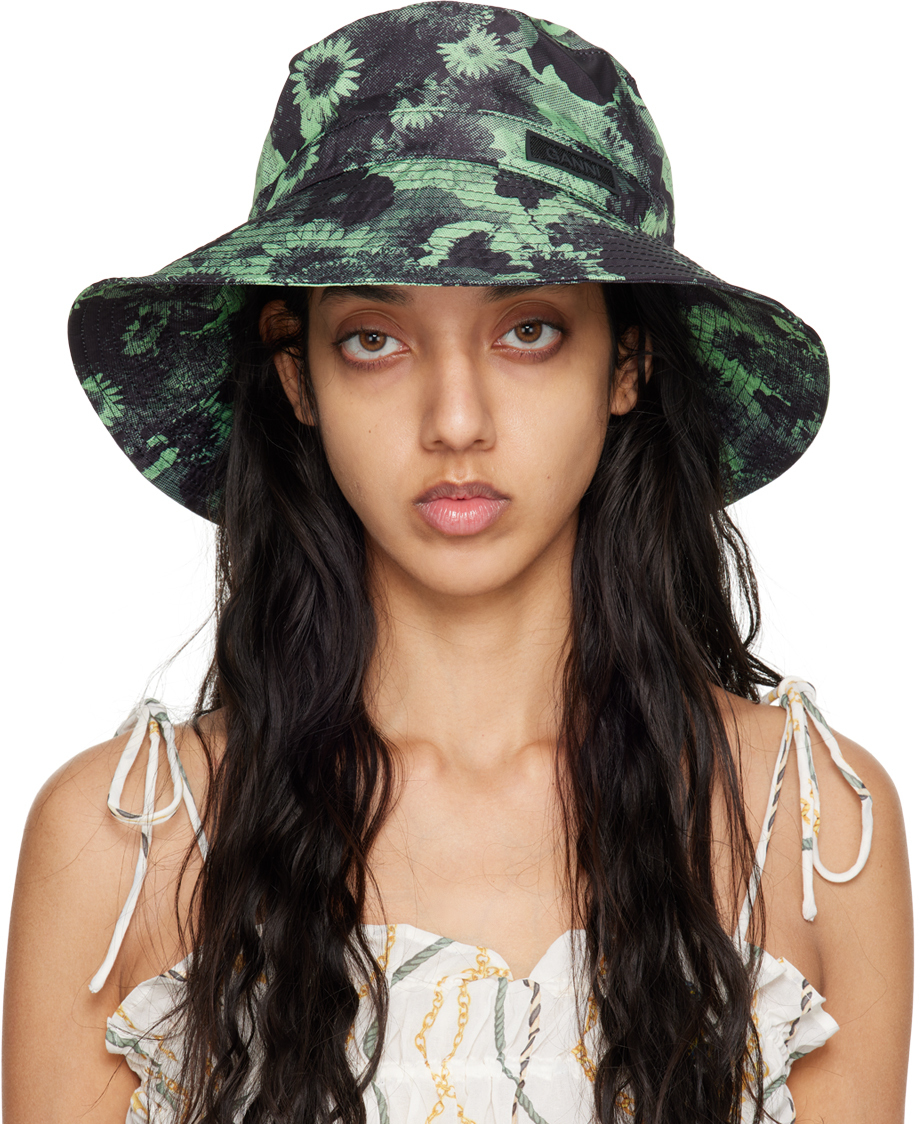 GANNI Black Tech Bucket Hat GANNI