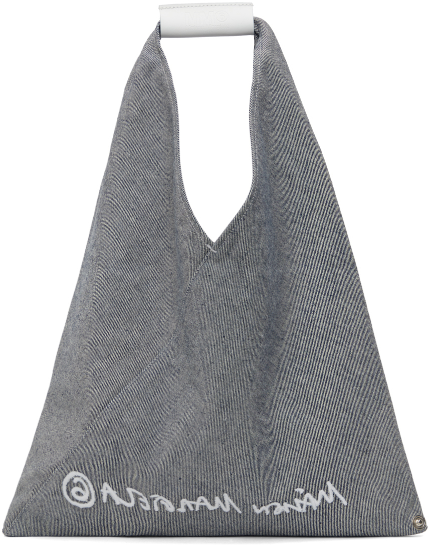 MM6 Maison Margiela Reversible Grey Denim Small Triangle Tote MM6