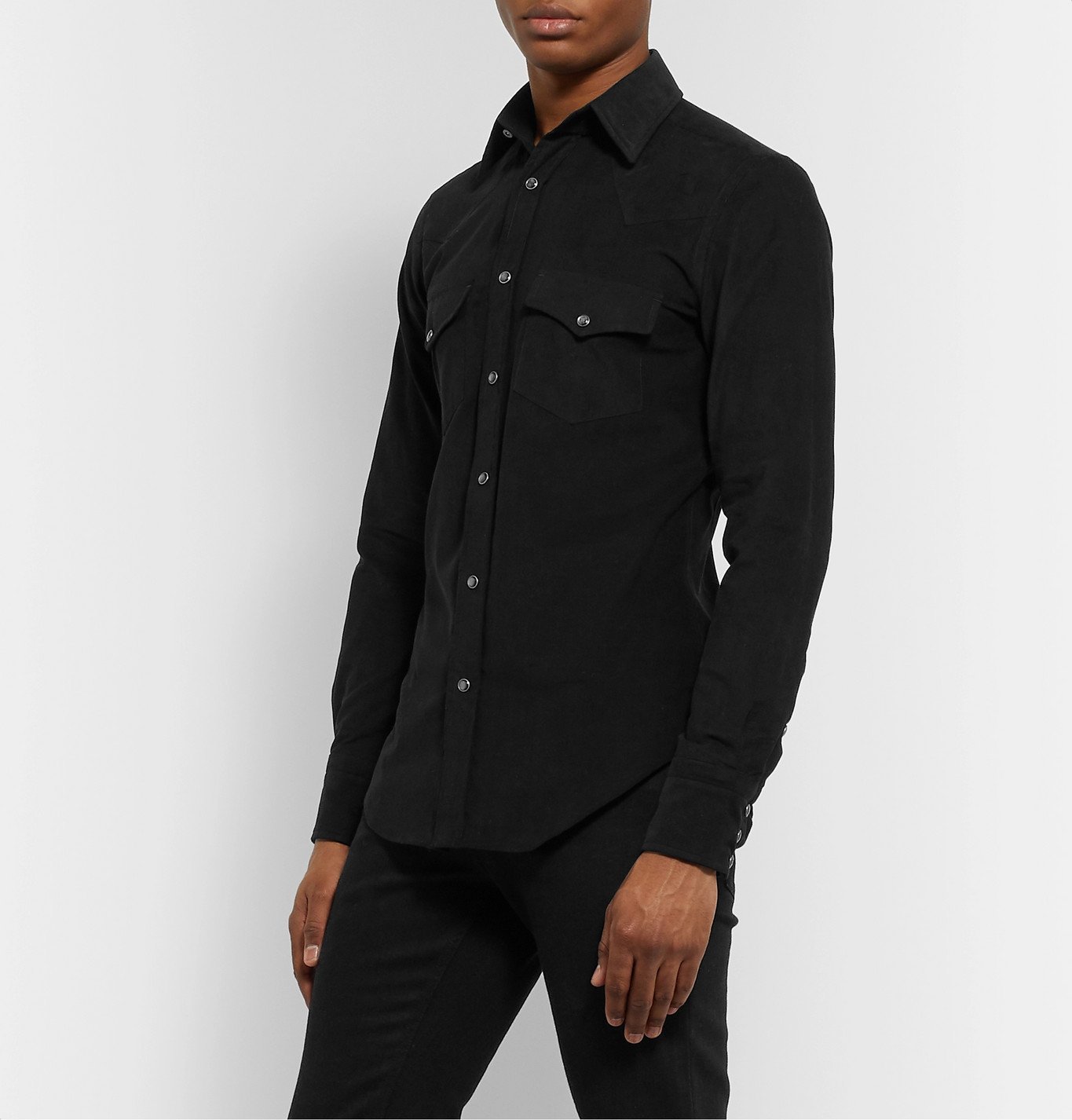 TOM FORD - Cotton-Corduroy Western Shirt - Black TOM FORD