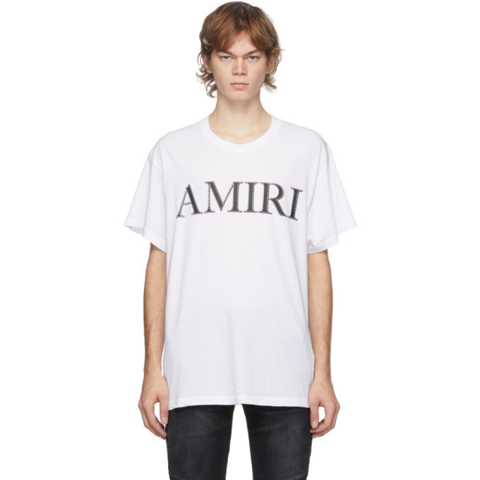 Amiri White Stitch Logo T-Shirt Amiri