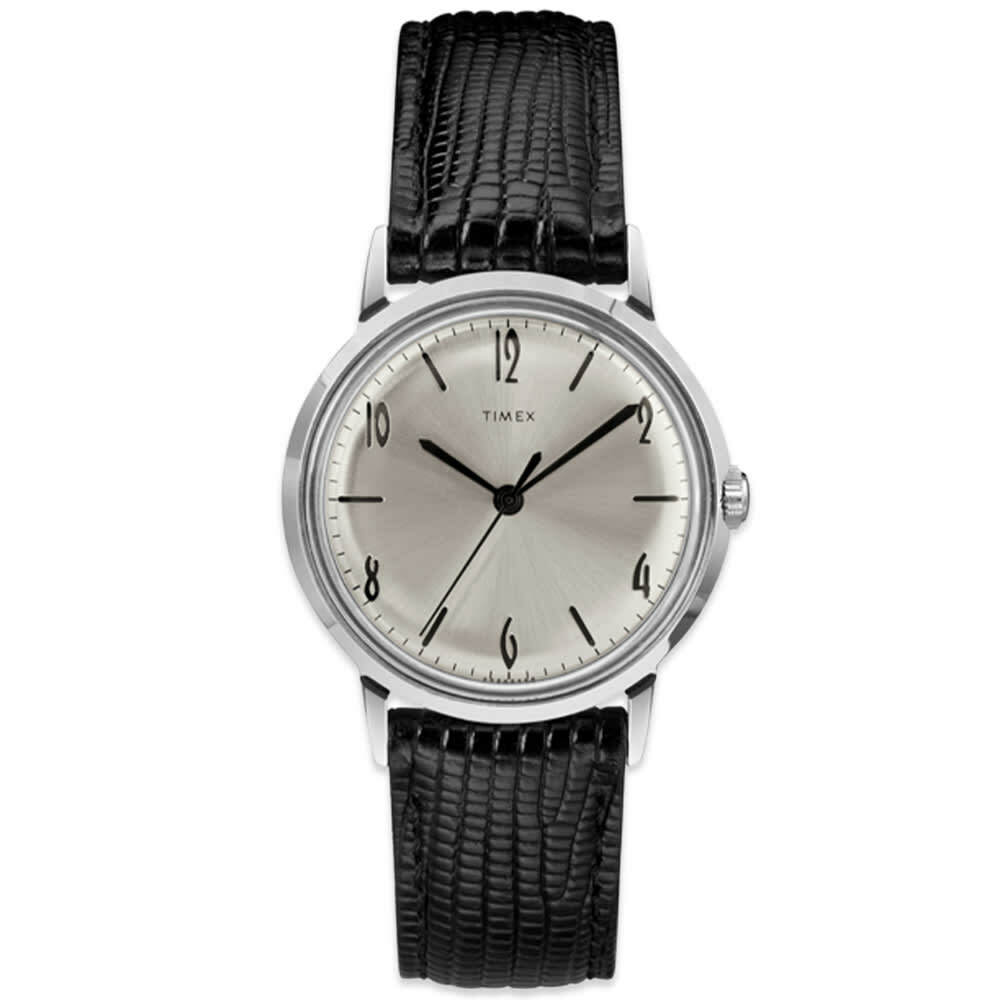 Timex Marlin HandWound Watch in Black/Silver Timex
