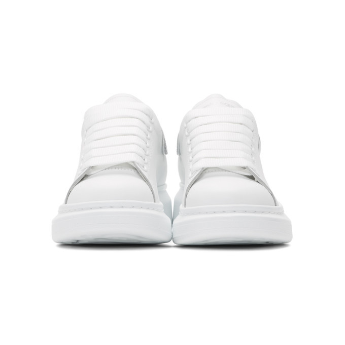 alexander mcqueen white & silver glitter oversized sneakers