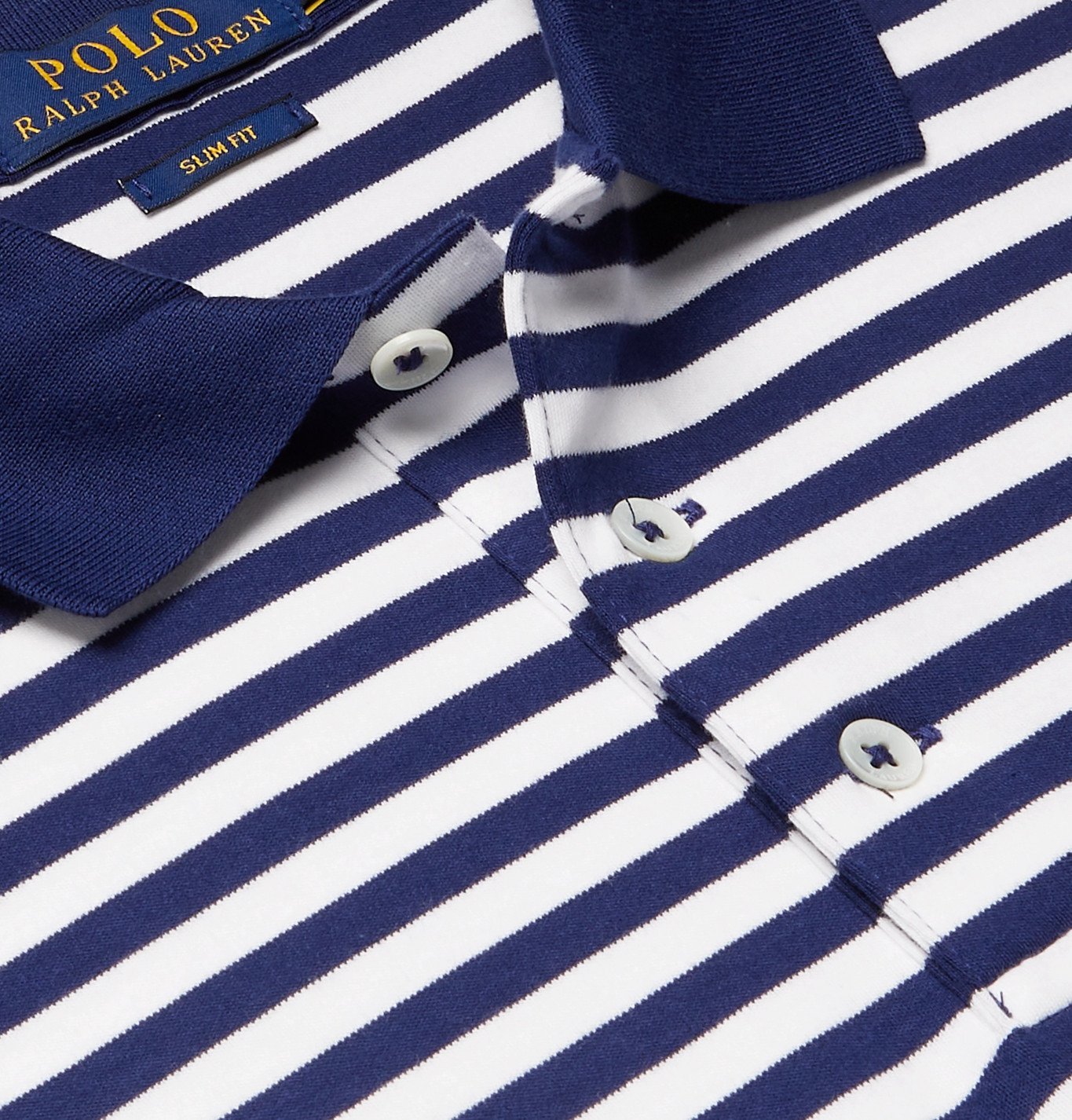 POLO RALPH LAUREN - Slim-Fit Logo-Embroidered Striped Cotton-Jersey Polo  Shirt - Blue Polo Ralph Lauren