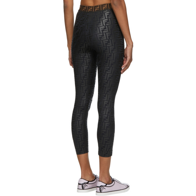 fendi black tech fabric leggings