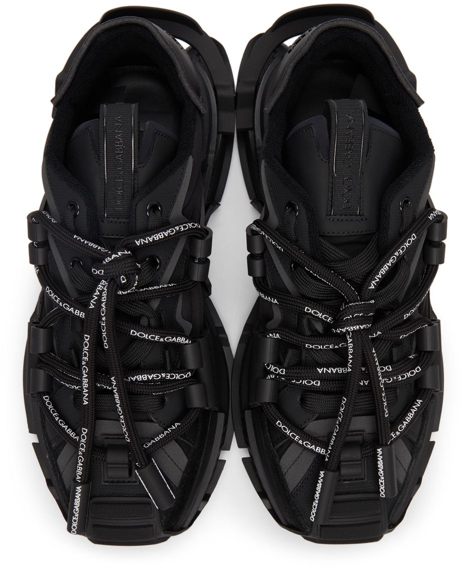 Dolce & Gabbana Black Mixed-Materials Space Sneakers Dolce & Gabbana