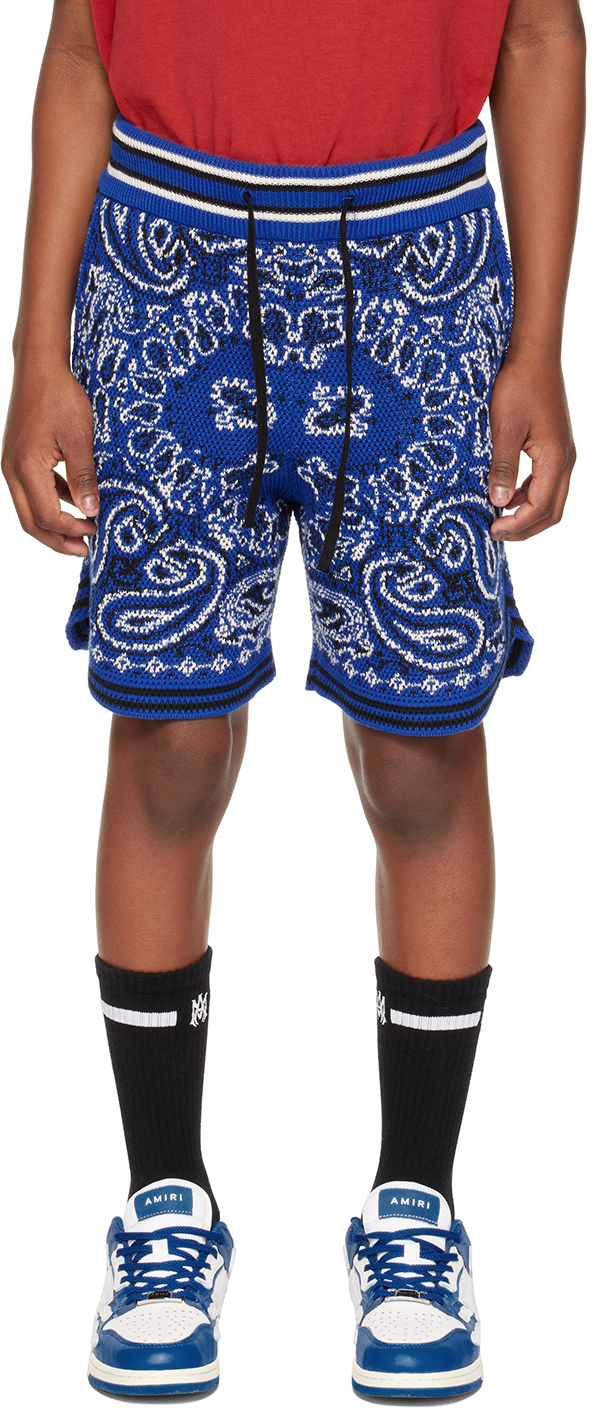 AMIRI Kids Blue Bandana Shorts Amiri