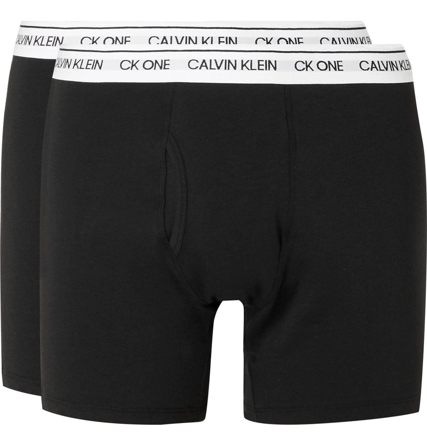 Calvin Klein Underwear - Two-Pack Stretch-Cotton Boxer Briefs - Black ...