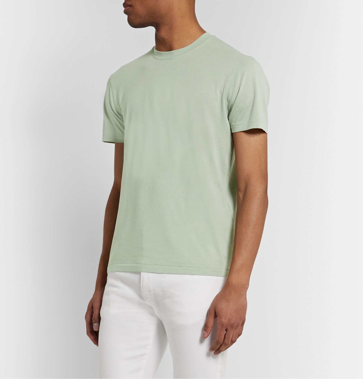 TOM FORD - Slim-Fit Lyocell and Cotton-Blend Jersey T-Shirt - Green TOM FORD