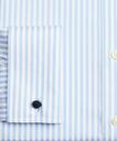 Brooks Brothers Men's Stretch Regent Regular-Fit Dress Shirt, Non-Iron Twill Ainsley Collar French Cuff Bold Stripe | Light Blue