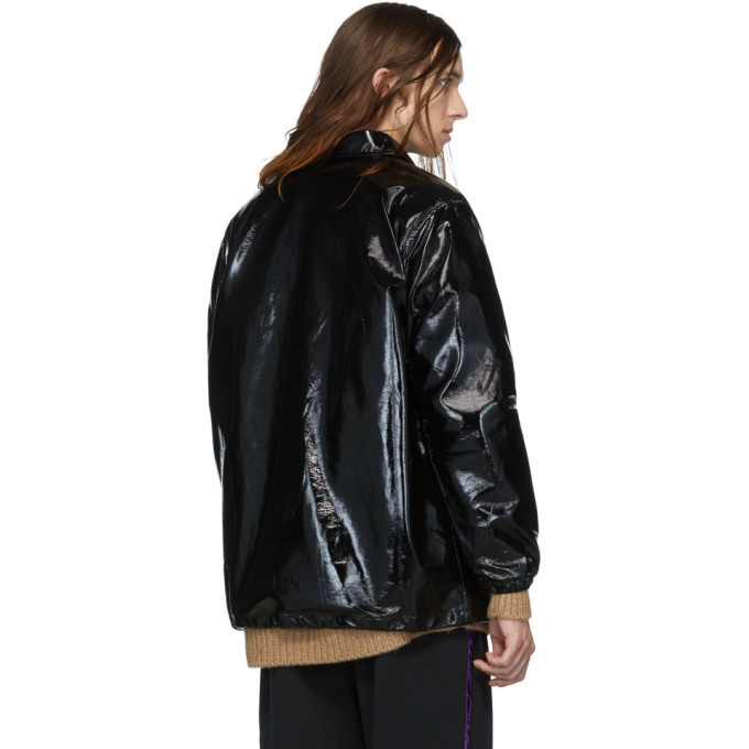 Needles Black Faux-Leather Coach Jacket Needles