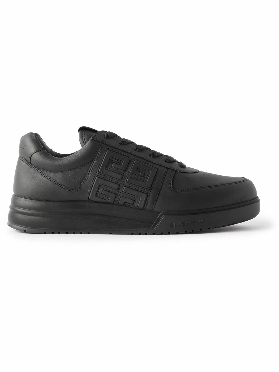 Photo: Givenchy - G4 Logo-Embossed Leather Sneakers - Black