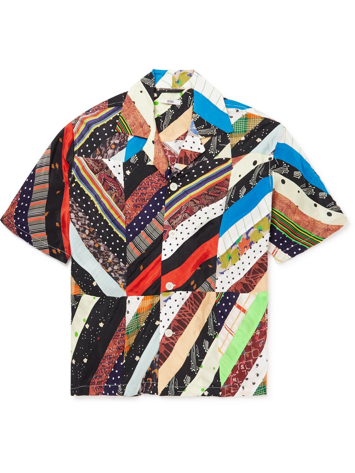 BODE - Camp-Collar Patchwork Woven Shirt - Multi Bode