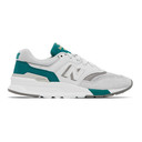 New Balance White and Green 997H Sneakers