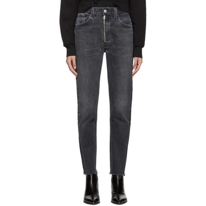 strong Disagreement Converge Re/Done Black Levis Edition High-Rise Ankle Zip Front Jeans Re/Done