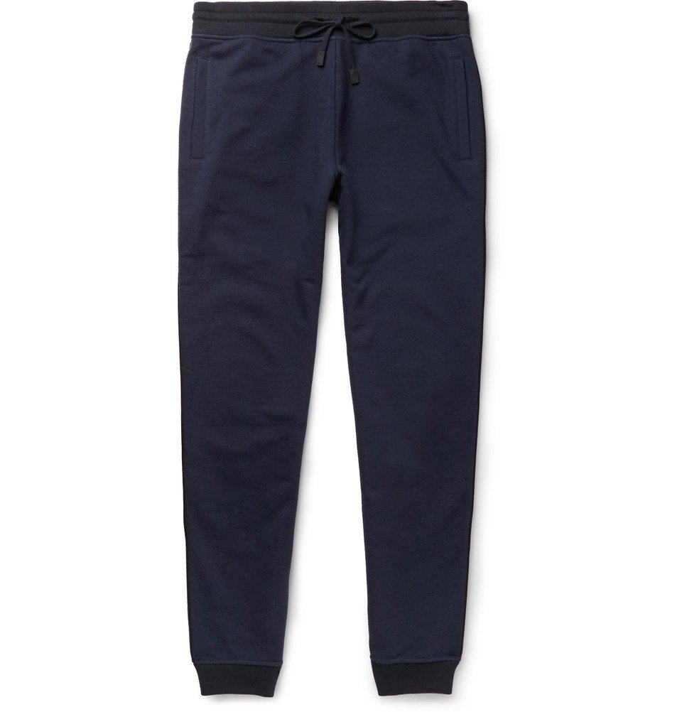 Berluti - Tapered Leather-Trimmed Cotton and Cashmere-Blend Sweatpants ...