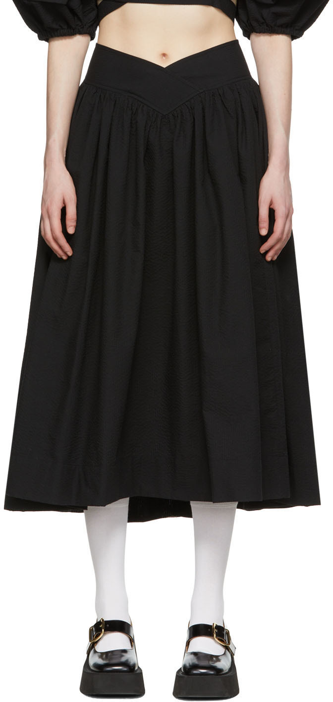 polyester midi skirt