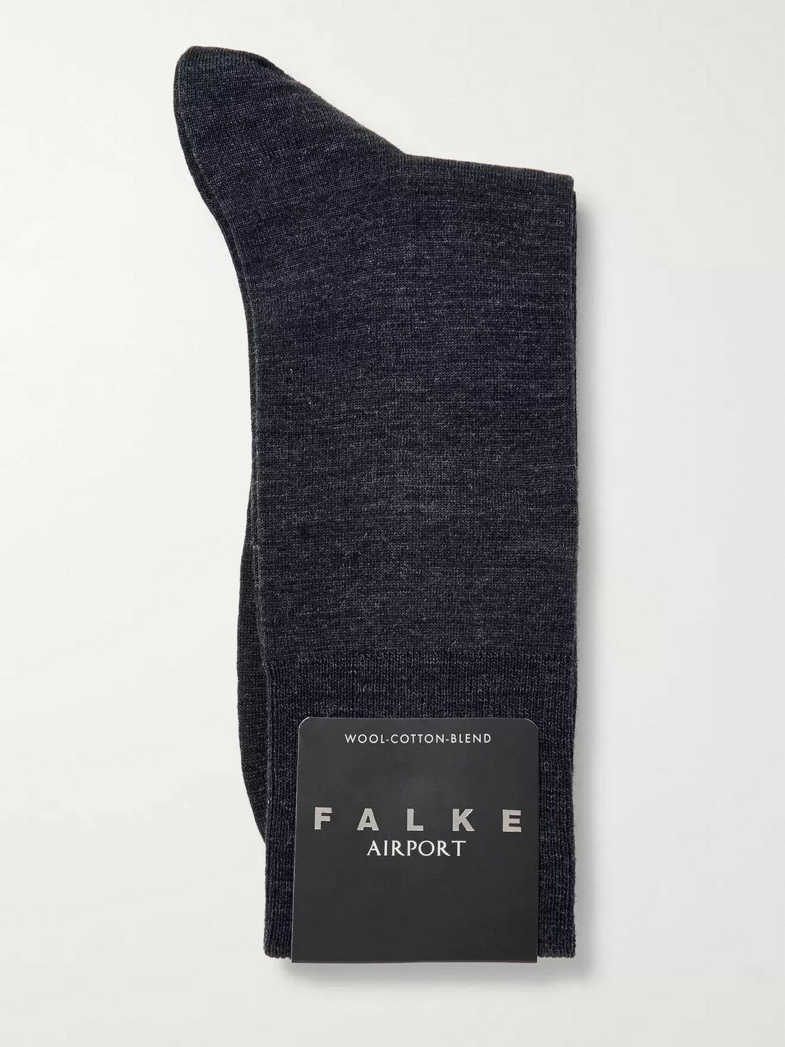 Falke - Airport Mélange Virgin Wool-Blend Socks - Gray FALKE Ergonomic ...