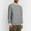 Oliver Spencer - Robin Ribbed Striped Cotton-Blend Jersey Sweatshirt - Blue