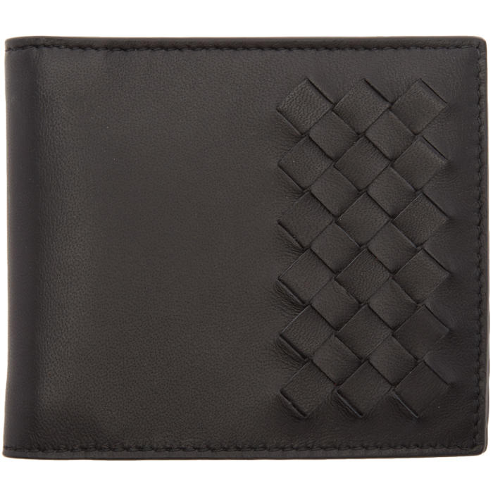 Bottega Veneta Black Partial Intrecciato Wallet Bottega Veneta