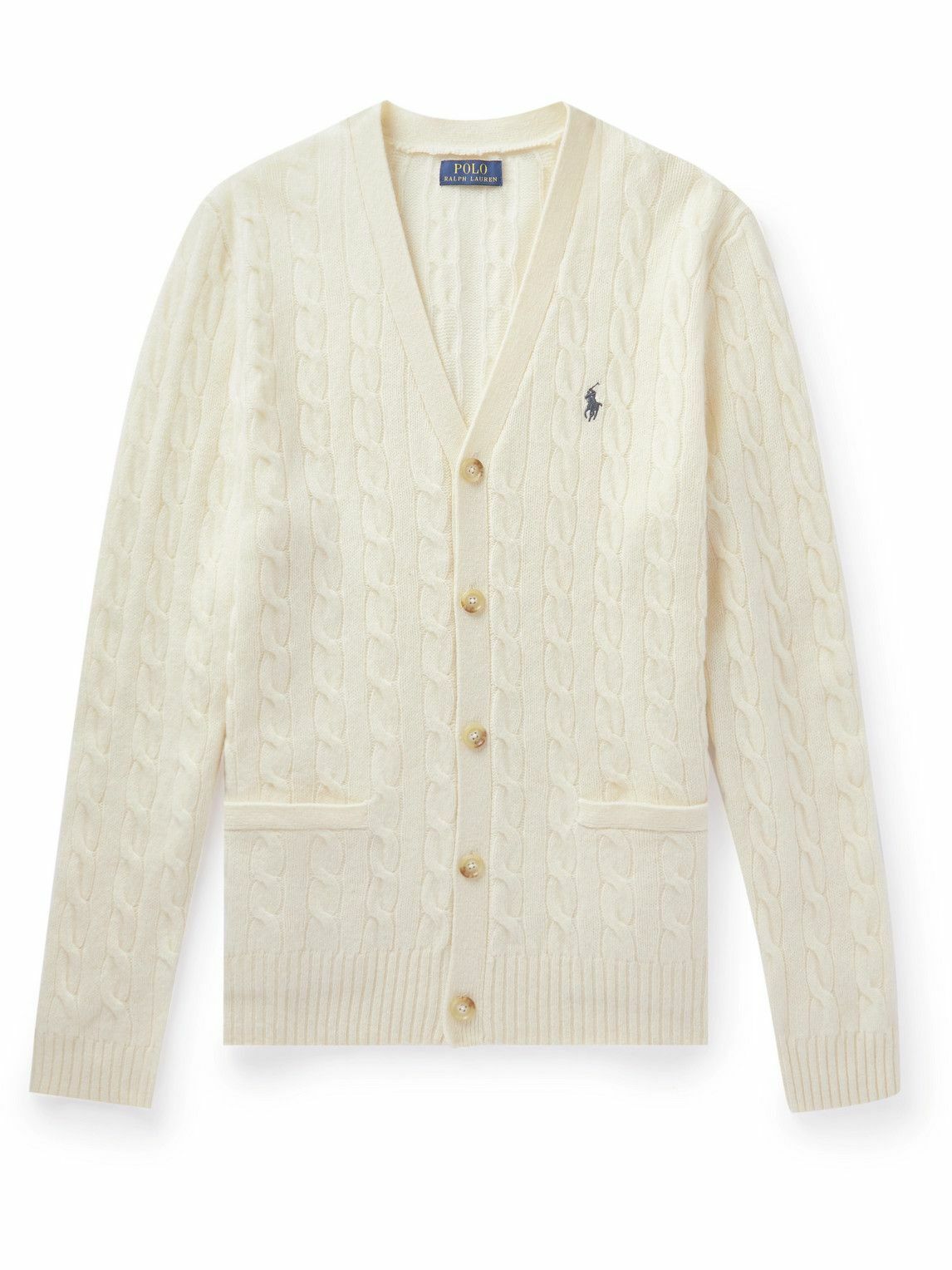 Photo: Polo Ralph Lauren - Cable-Knit Wool and Cashmere-Blend Cardigan - Neutrals