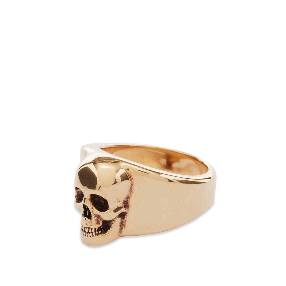 Alexander McQueen Men's Skull Ring in Gold Alexander McQueen