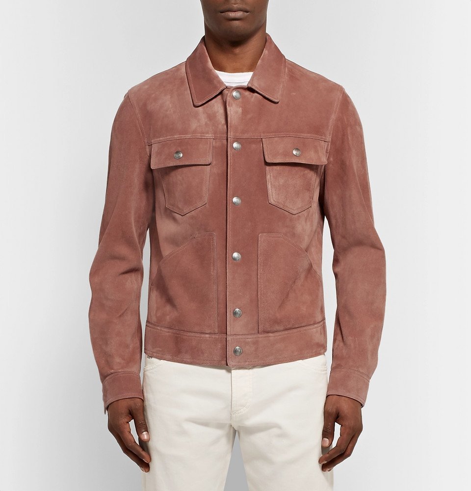 TOM FORD - Slim-Fit Suede Jacket - Men - Pink TOM FORD