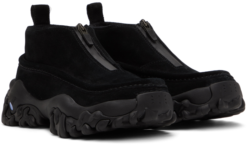 MCQ Black Crimp Moccasin Boots McQ Alexander McQueen