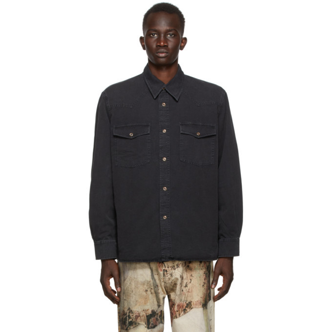 Our Legacy Black Denim New Frontier Shirt Our Legacy