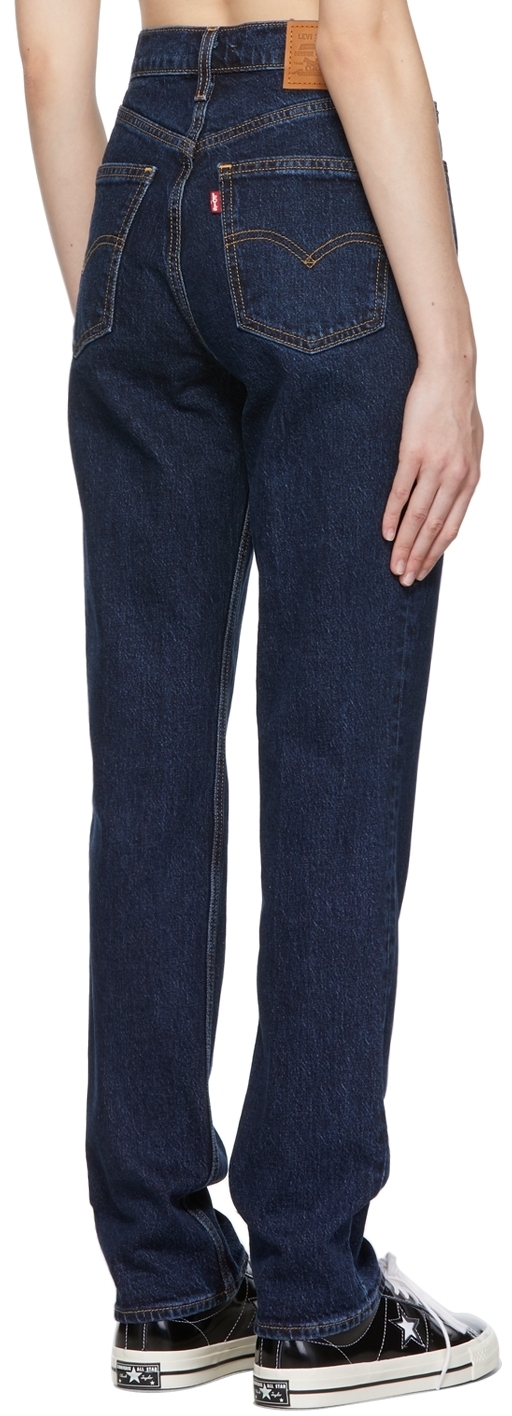 Blue 70s High Slim Straight Jeans 