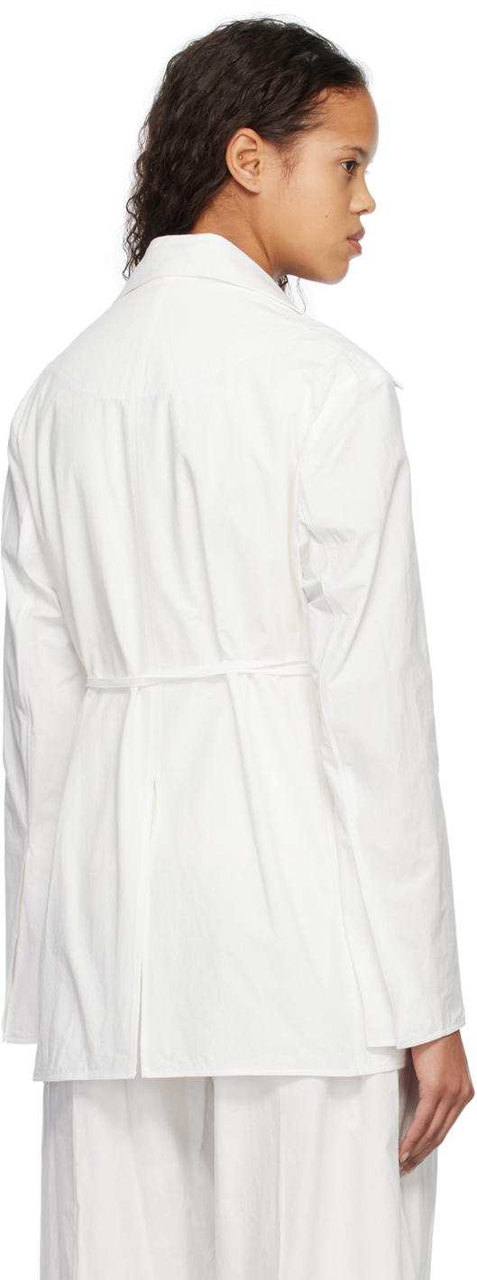 Subtle Le Nguyen White Collarless Jacket
