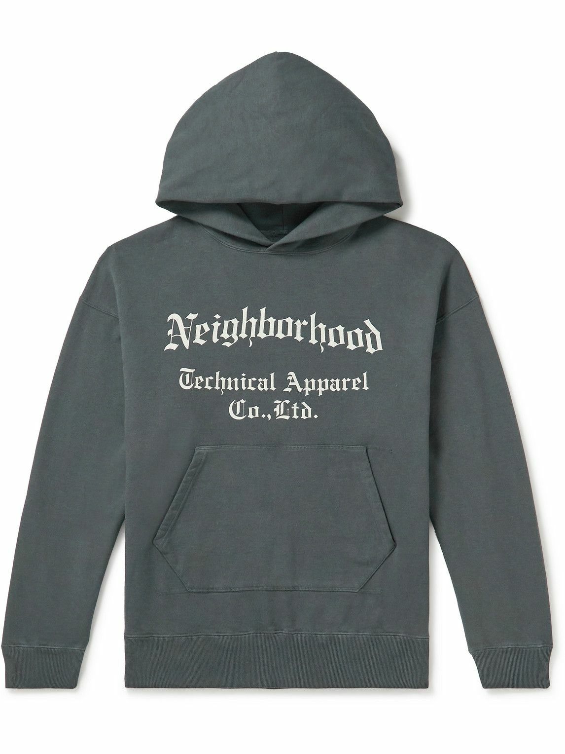 Neighborhood - Printed Cotton-Jersey Hoodie - Gray Neighborhood