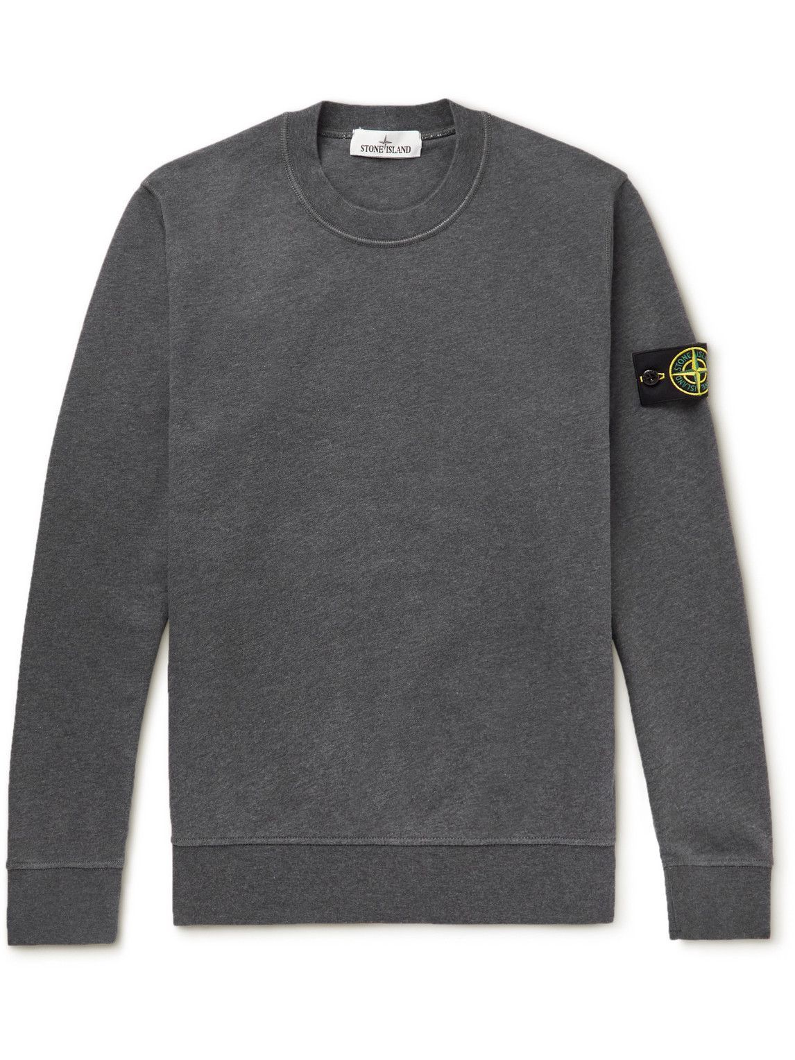 Stone Island - Logo-Appliquéd Cotton-Jersey Sweatshirt - Gray Stone Island