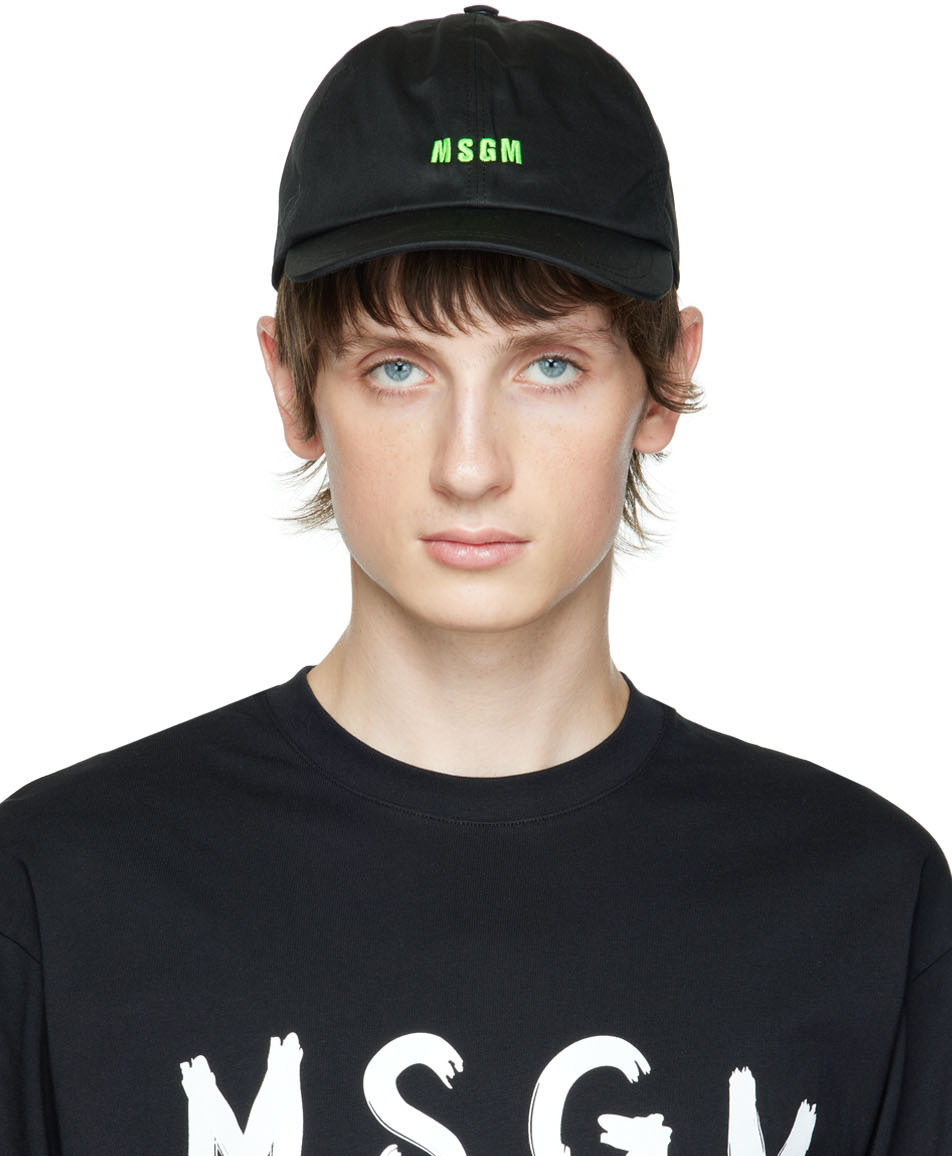 MSGM Black Embroidered Cap MSGM