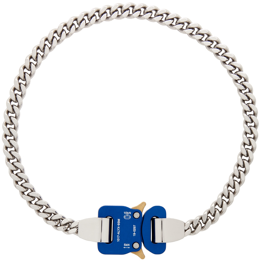 1017 ALYX 9SM Silver & Blue Classic Chain Necklace