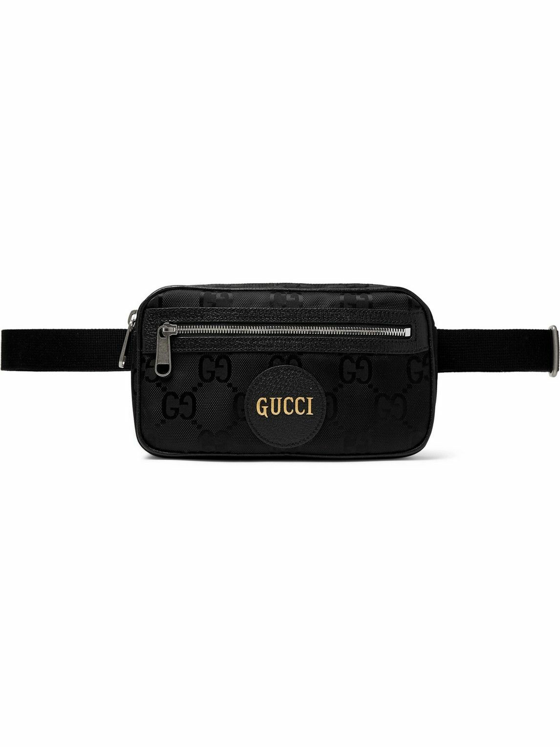 GUCCI - Off the Grid Leather-Trimmed Monogrammed ECONYL Canvas Belt Bag ...