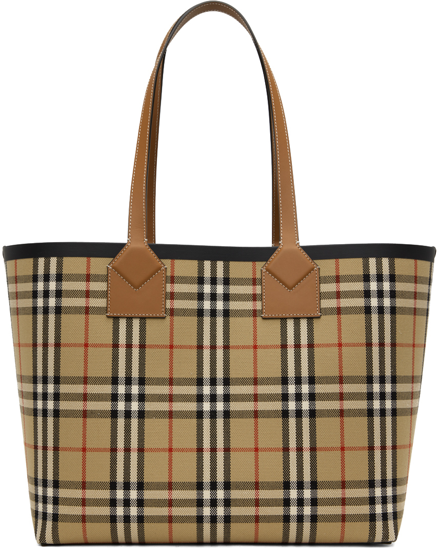 Burberry Beige Medium Check Tote Burberry