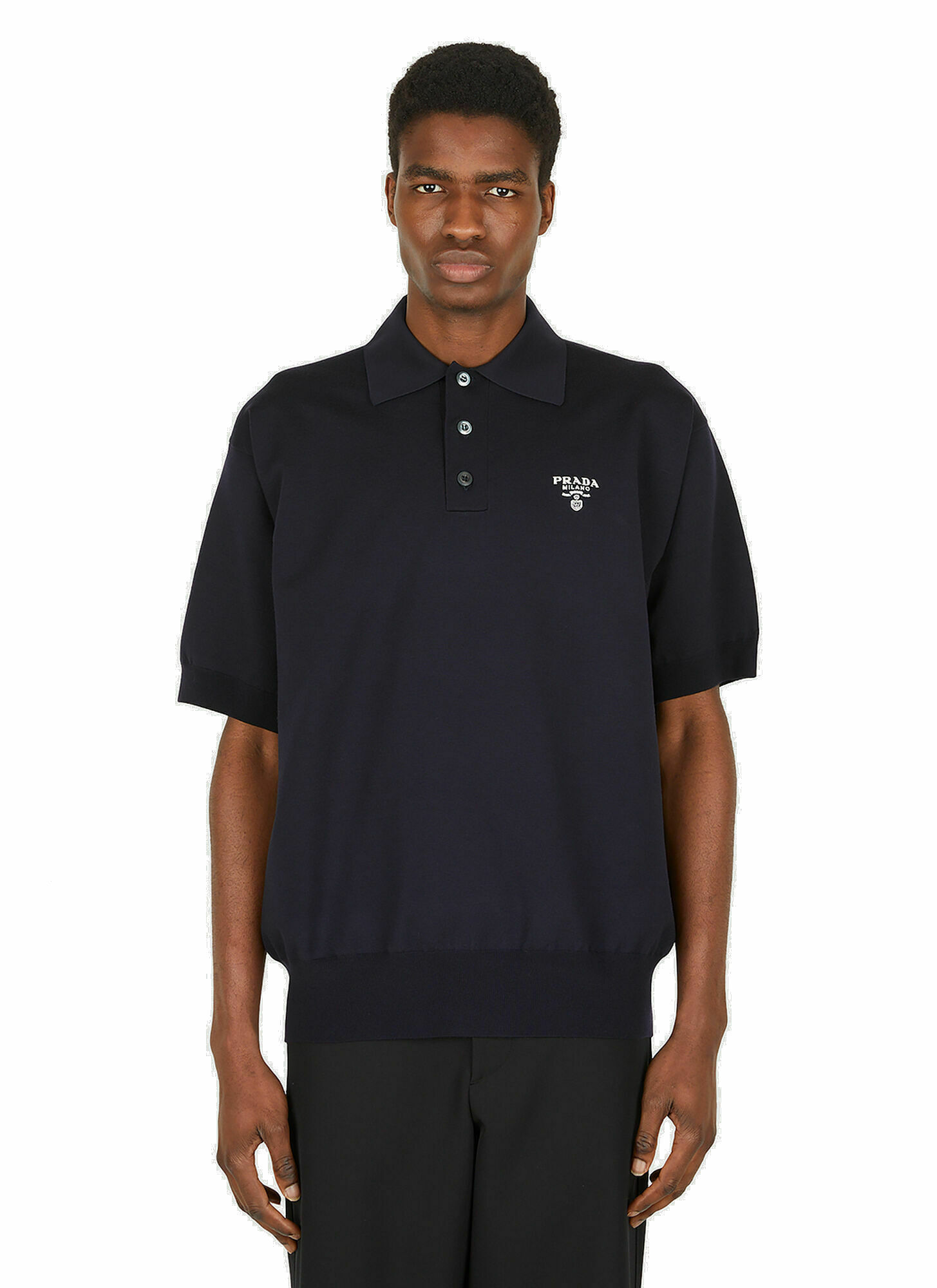 Photo: Embroidered Logo Polo Shirt in Navy