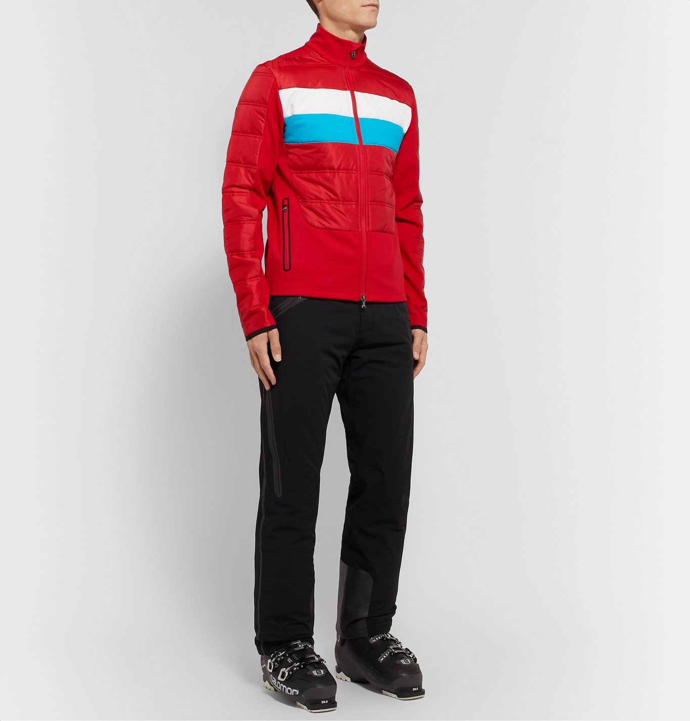 Bogner - Colour-Block Quilted Ski Jacket - Red Bogner