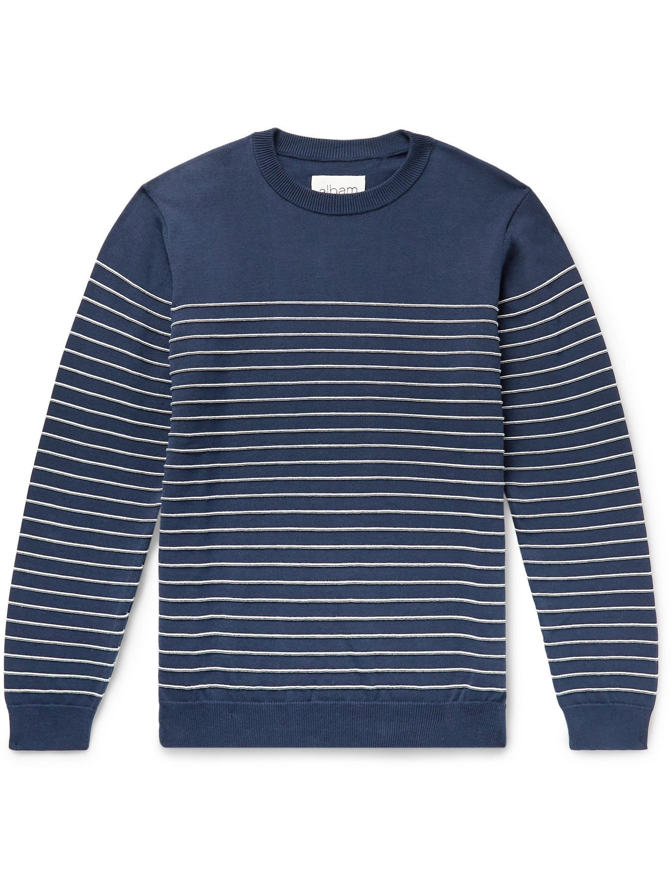 Albam - Striped Cotton Sweater - Blue Albam