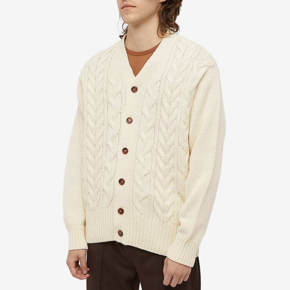 Universal Works Men's Cable Knit Cardigan in Ecru Universal Works