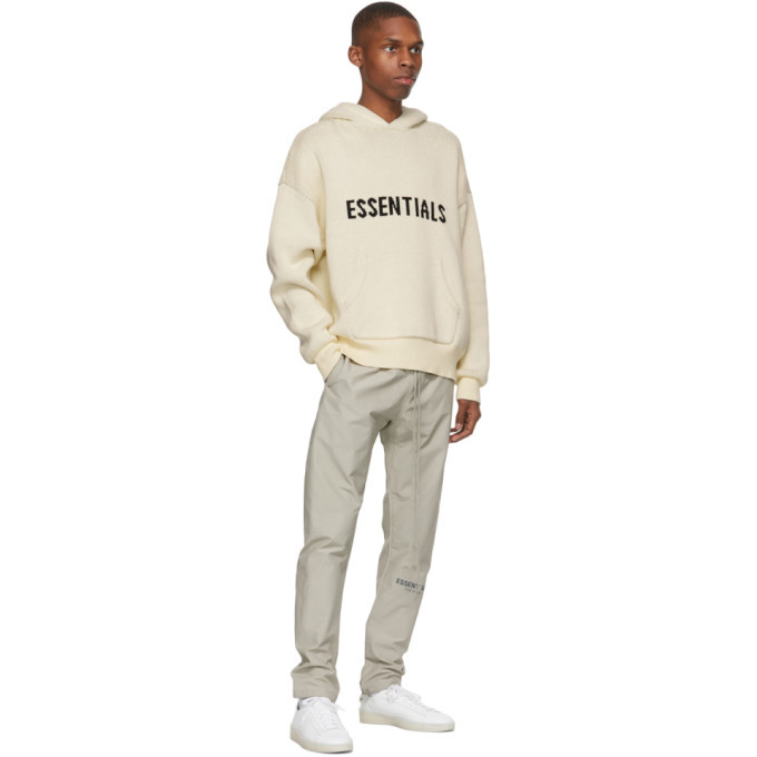 essentials off white knit hoodie