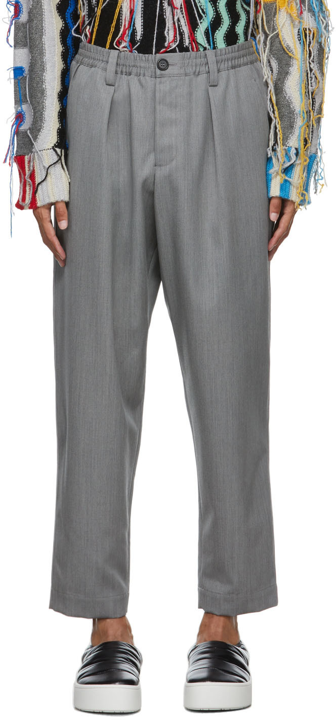 Marni Wool Yarn Dyed Trousers Marni