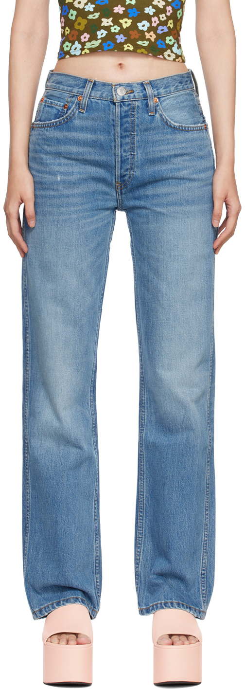 Re/Done Blue 90s High-Rise Loose Jeans Re/Done