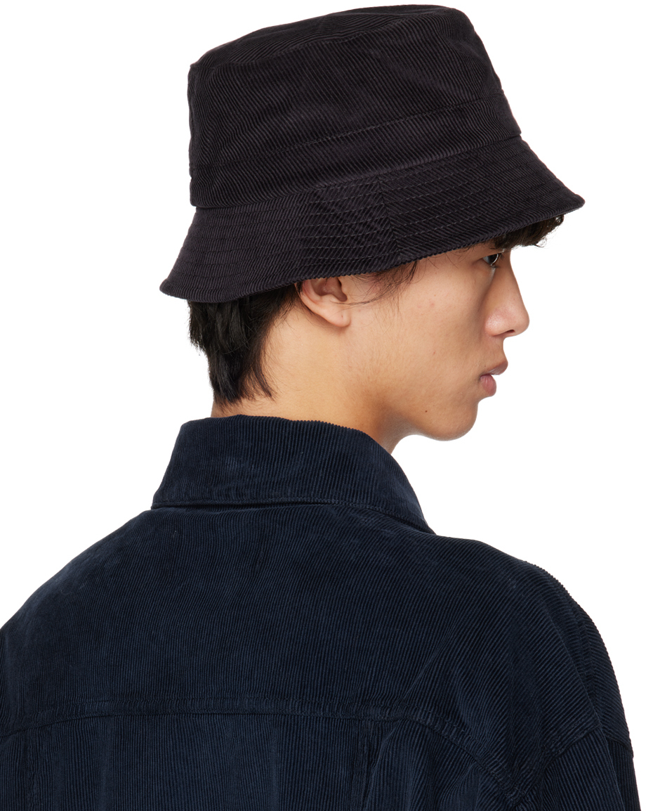 YMC Black Cotton Bucket Hat YMC