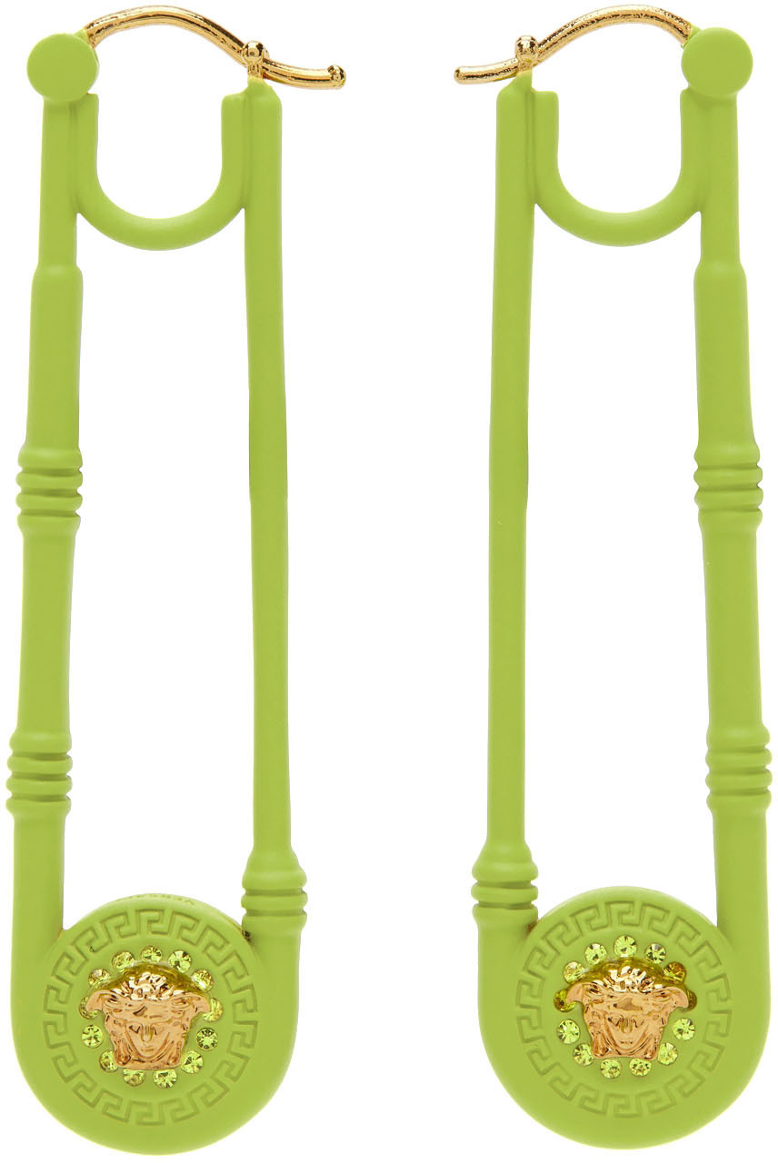 Versace Gold Padlock Drop Earrings Versace