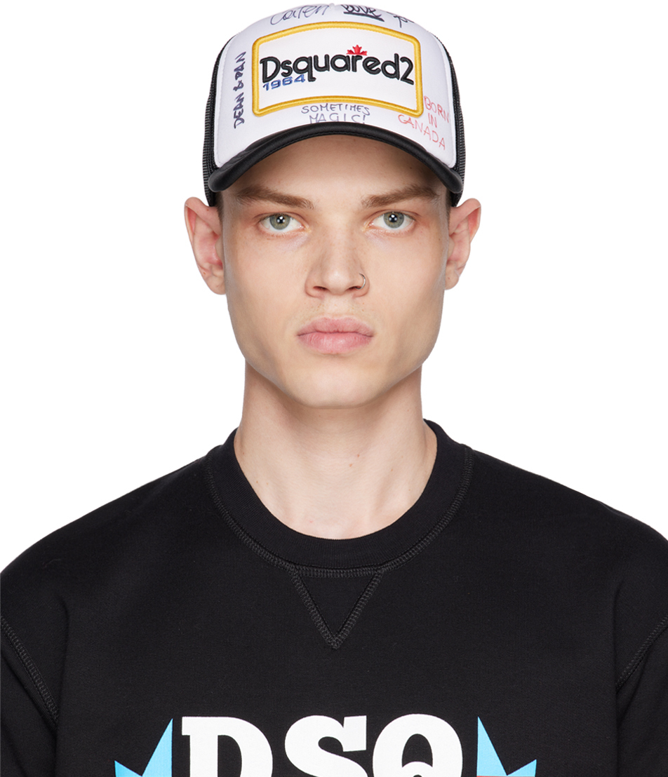 Dsquared2 Black & White Patch Baseball Cap Dsquared2